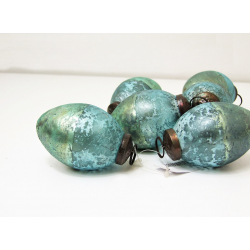 Jajo szklane wiszące niebiesko miętowe metaliczne